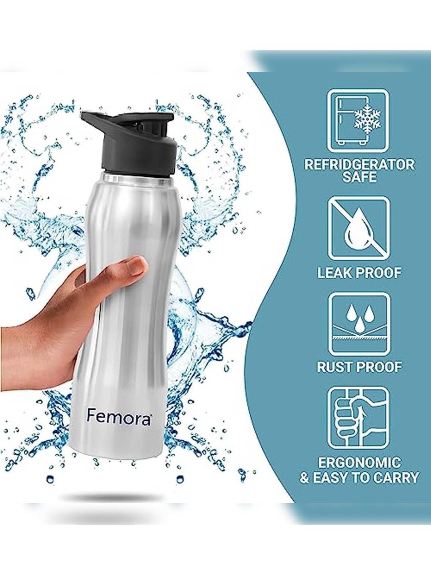 Milton Elfin Silver Stainless Steel Insulated Water Bottle (160 ml) - Set of 1