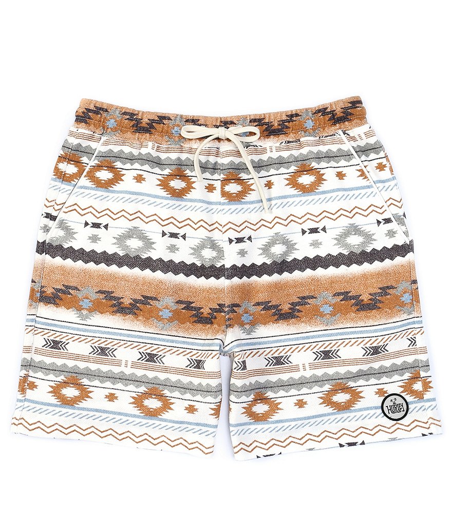 Hurley Modern Surf Striped 19#double; Outseam Tribal Print Pancho French Terry Shorts