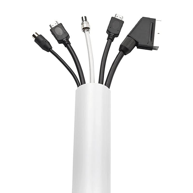 TV Cable Raceway On Wall Cord Cover 39 Inch Large Paintable Channel to Hide and Conceal Cords Cables or Wires Cable Management 2 W x 1 H White