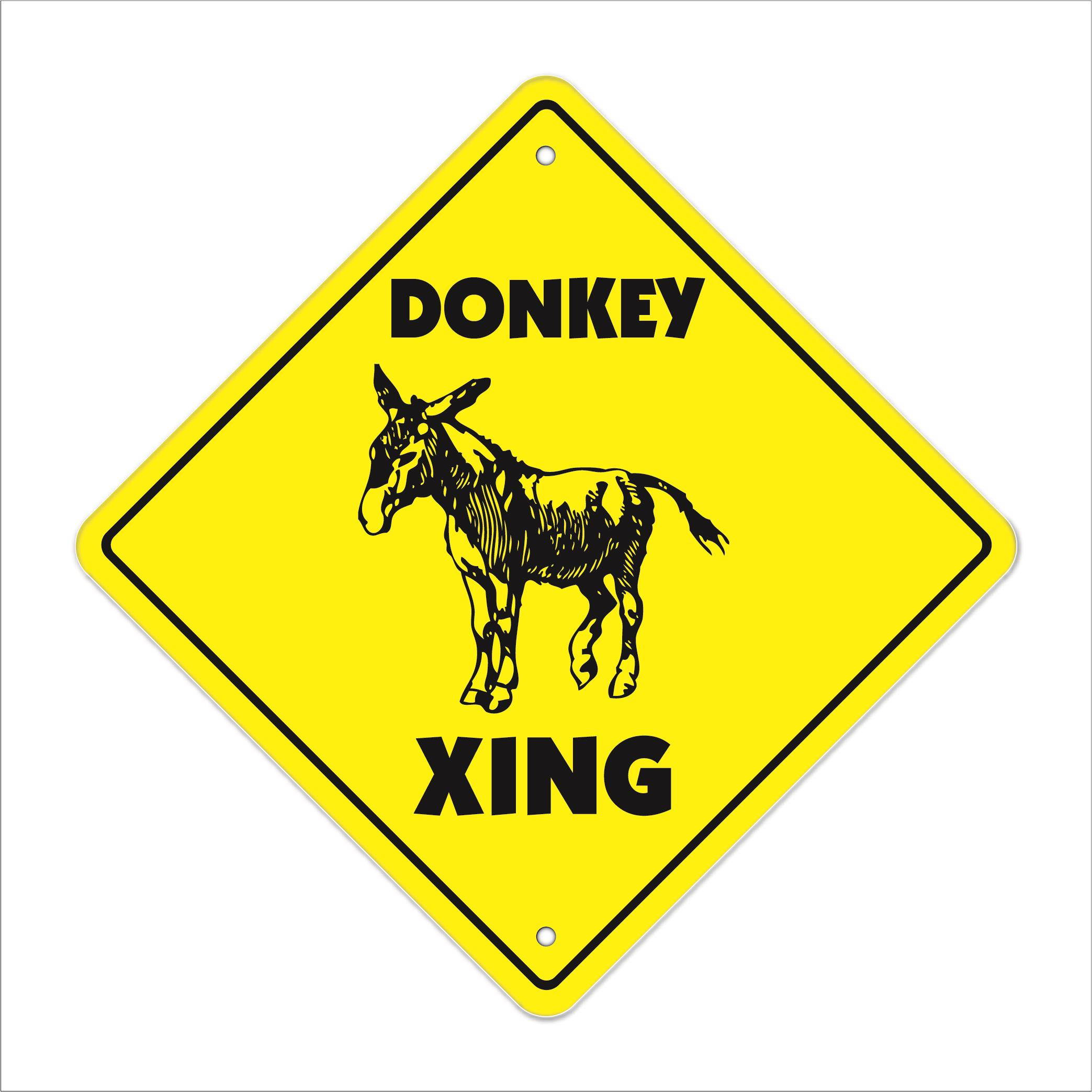 Donkey Crossing Decal Zone Xing animals farm mule cart rides farmer jackass