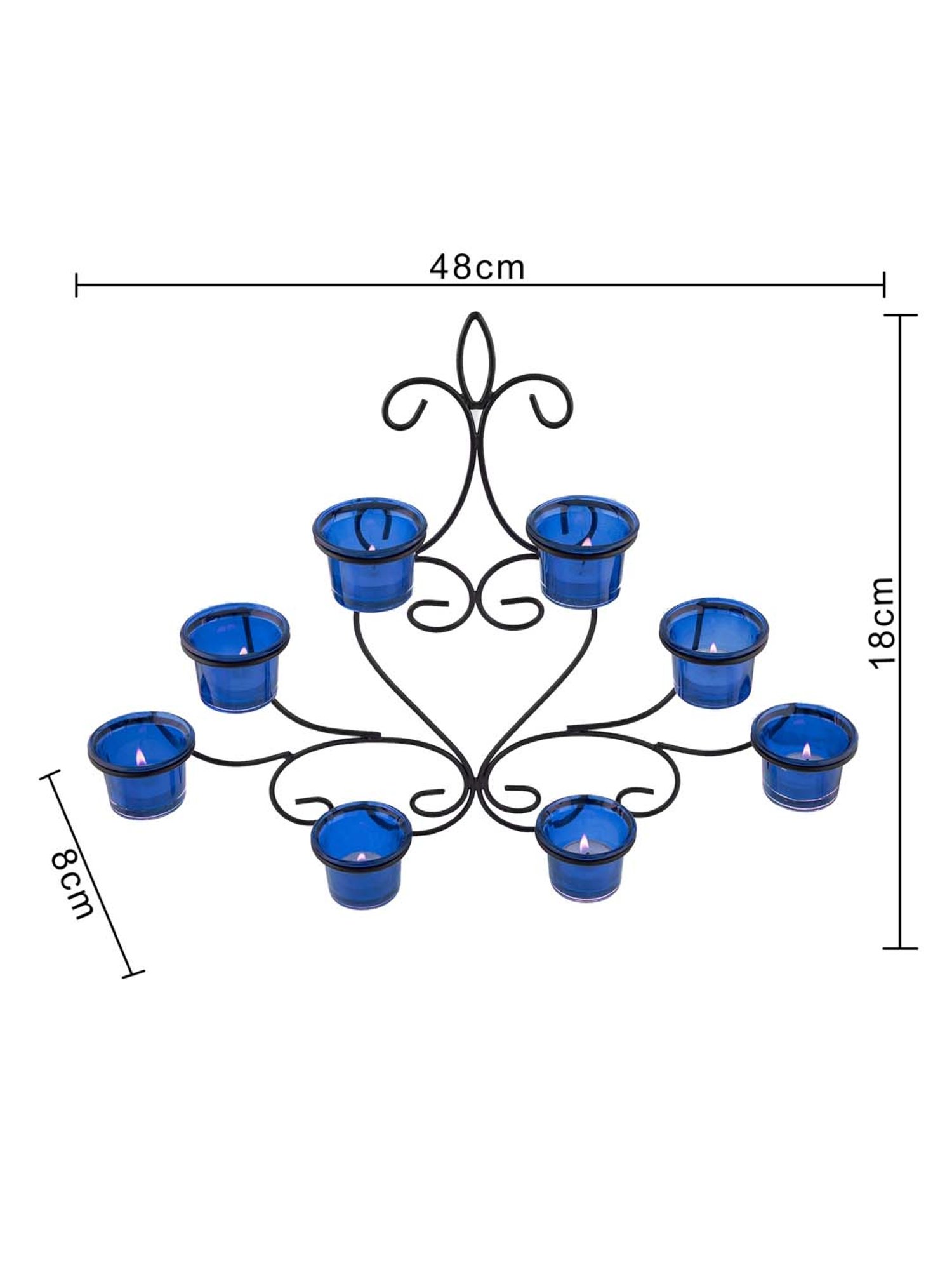 Homesake 'Halloween' Black & Blue Metal 8-in-1 Wall Candle Holder With Tea Light Candle