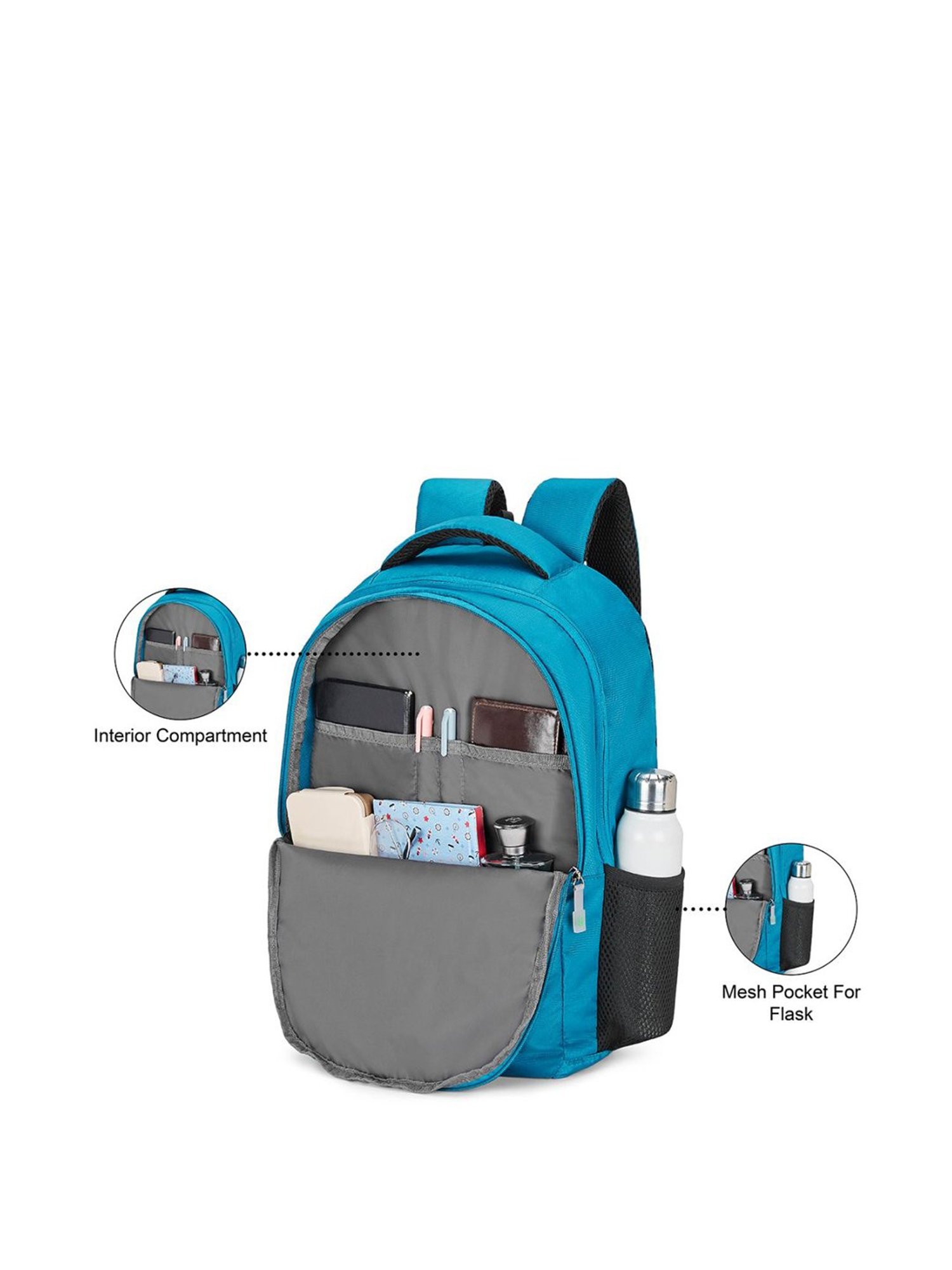 United Colors of Benetton Kyron 23 Ltrs Blue Medium Backpack