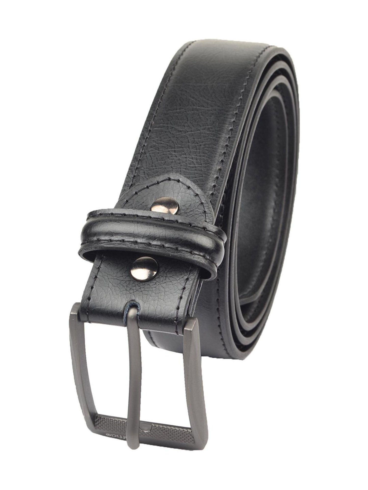 BULCHEE Black Leather Casual Belt for Men