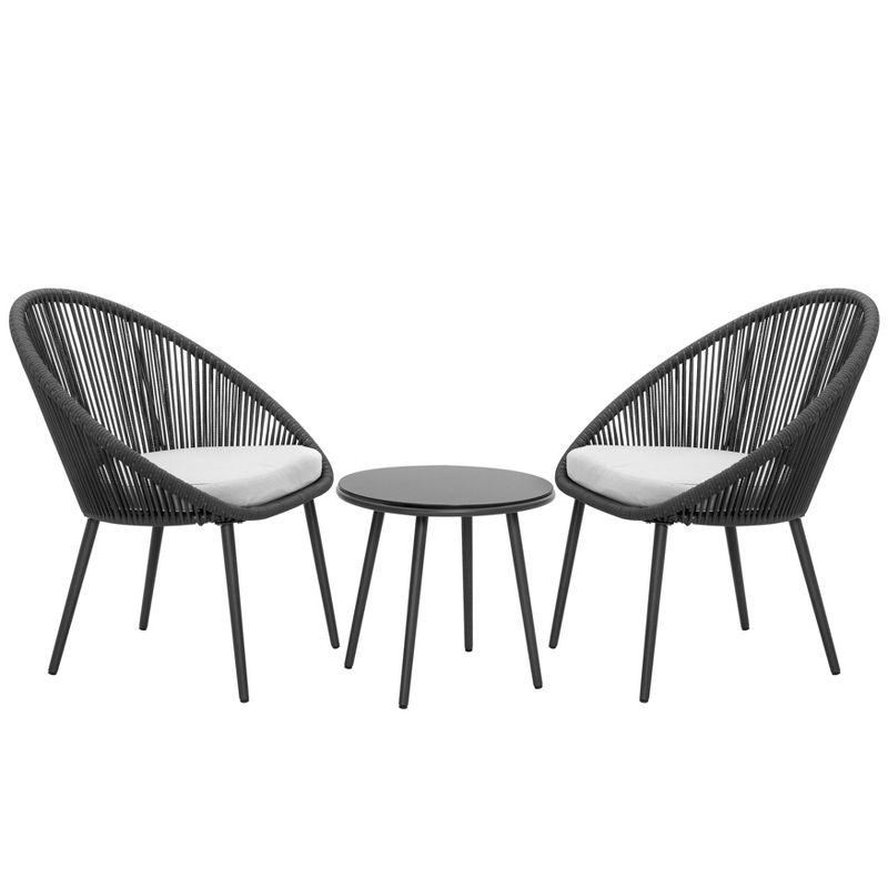 3pc Rope Bistro Patio Set - Nuu Garden