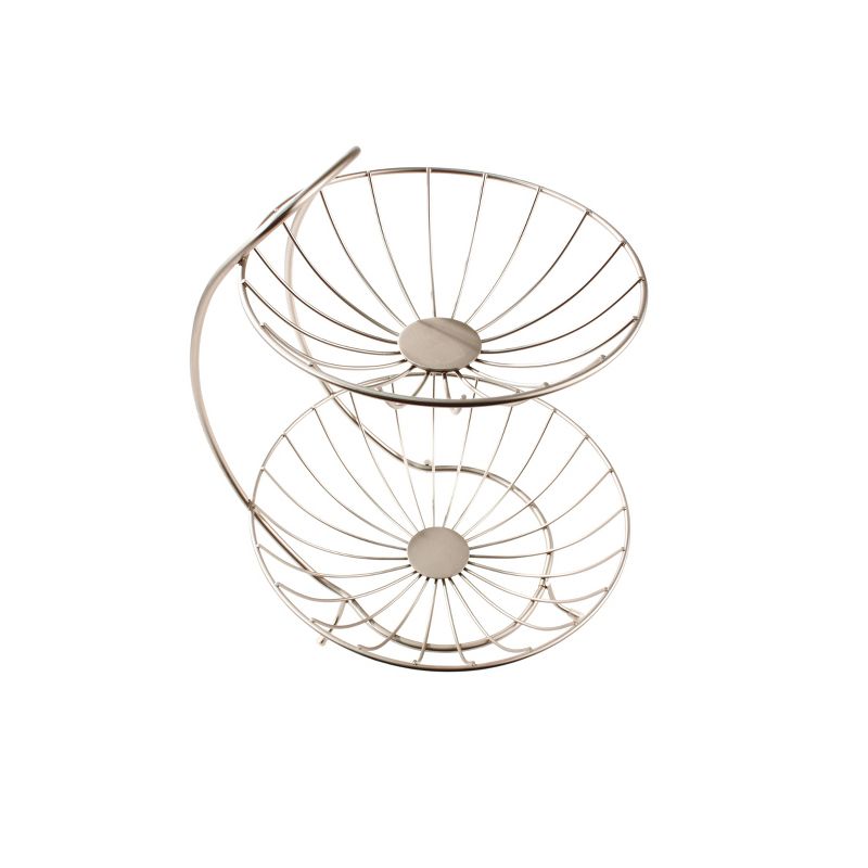 Spectrum Bloom Arched 2-Tier Steel Fruit Server - Satin Nickel
