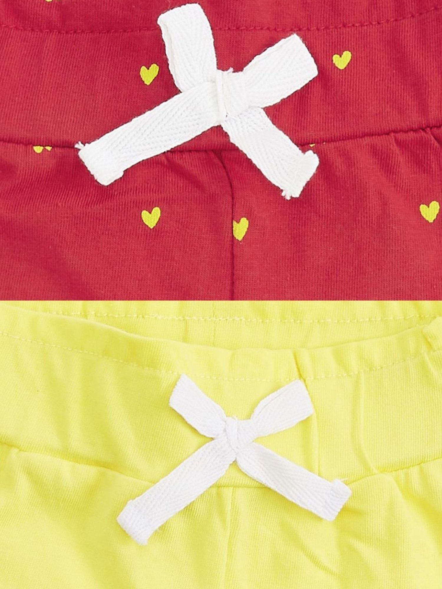 Pantaloons Baby Red & Yellow Cotton Printed Shorts (Pack of 2)