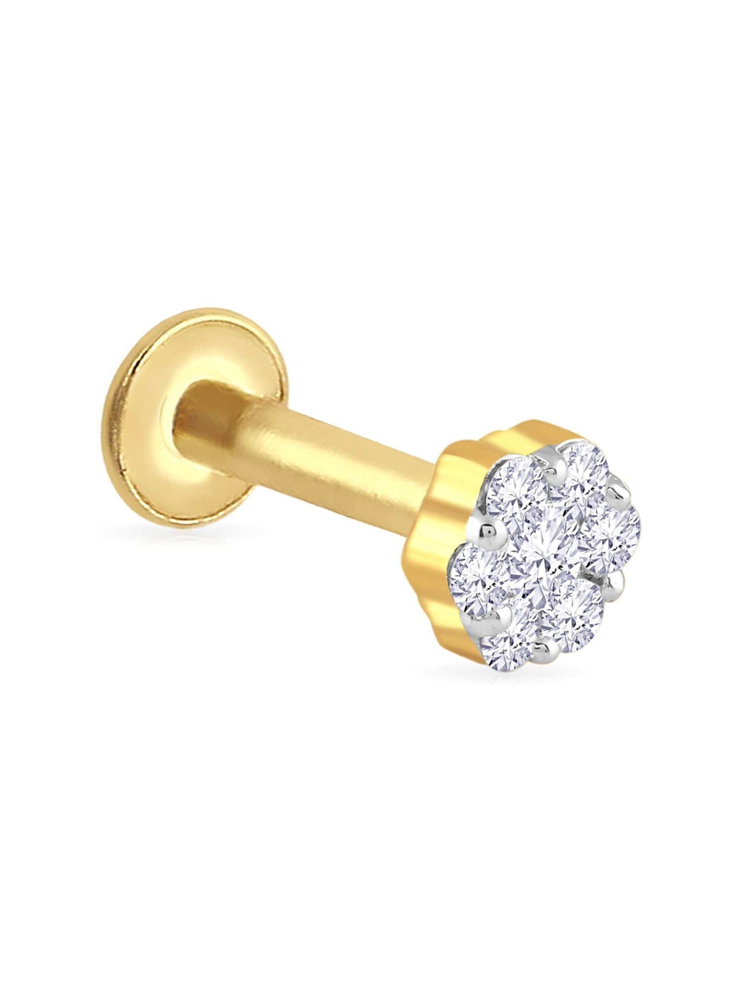 Malabar Gold and Diamonds 18k Gold & Diamond Mine Nosepin for Women