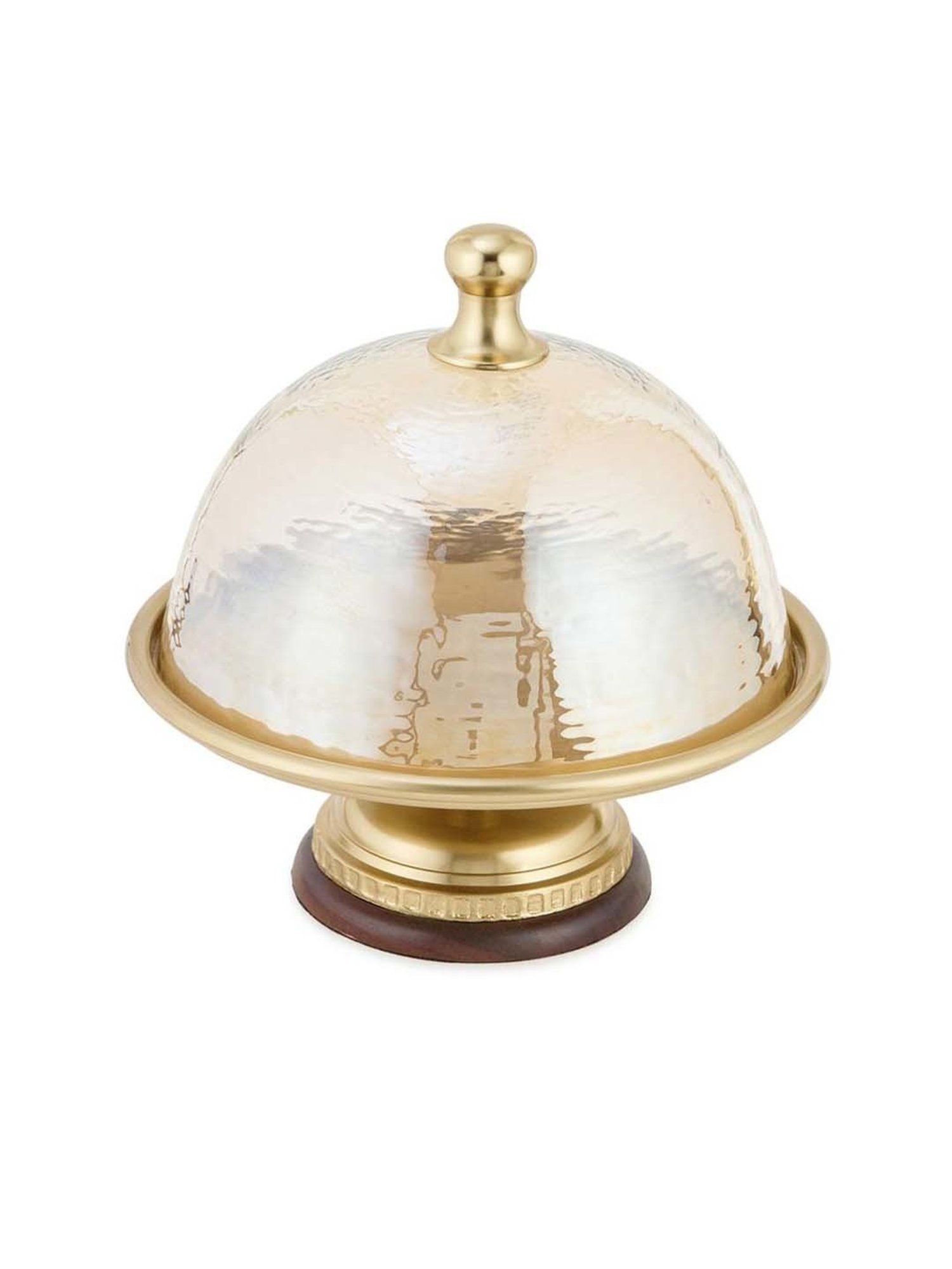 Fabindia Home Gold Glass Cake Stand