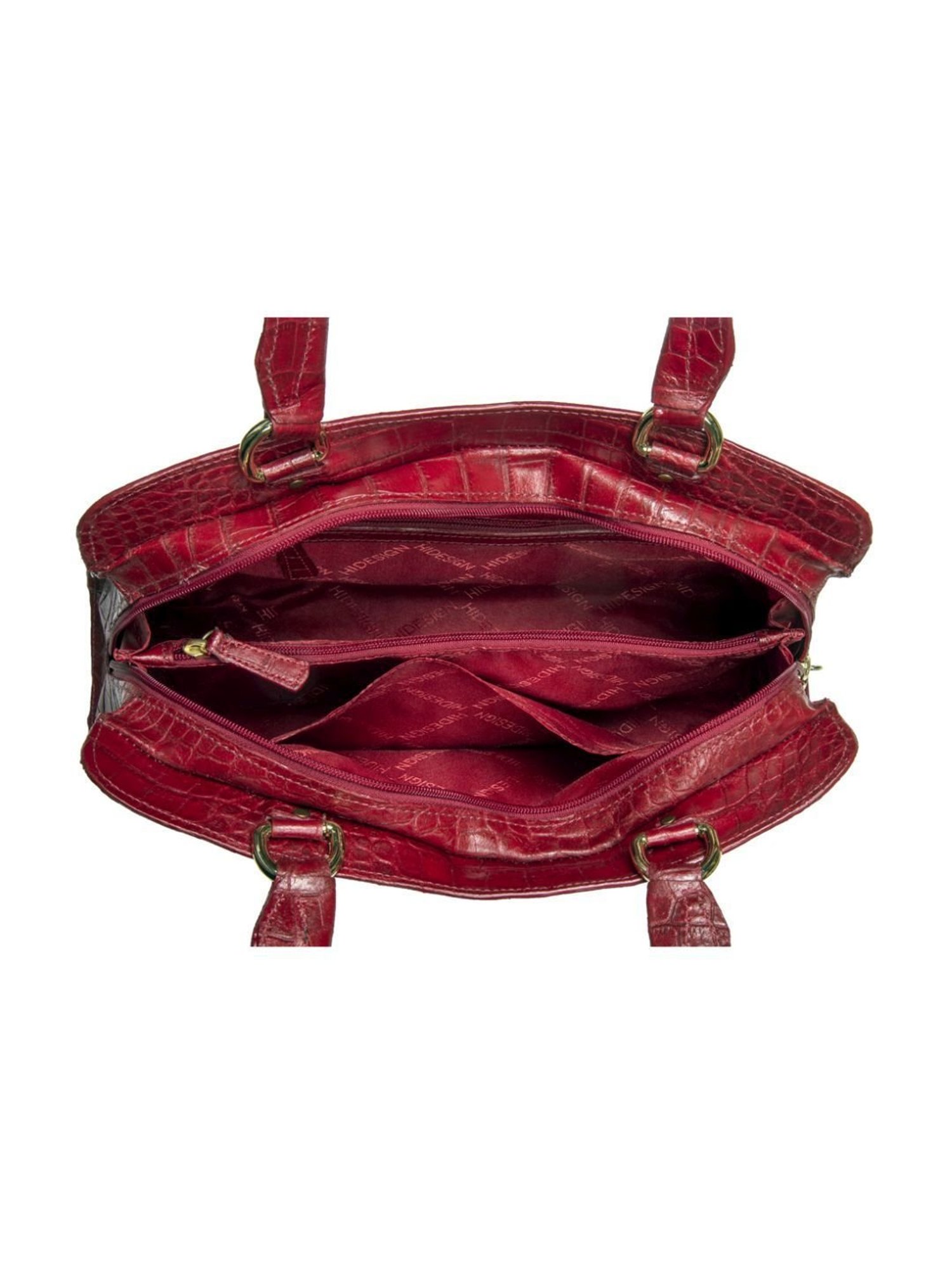 Hidesign Orsay 03 Red Textured Leather Handbag