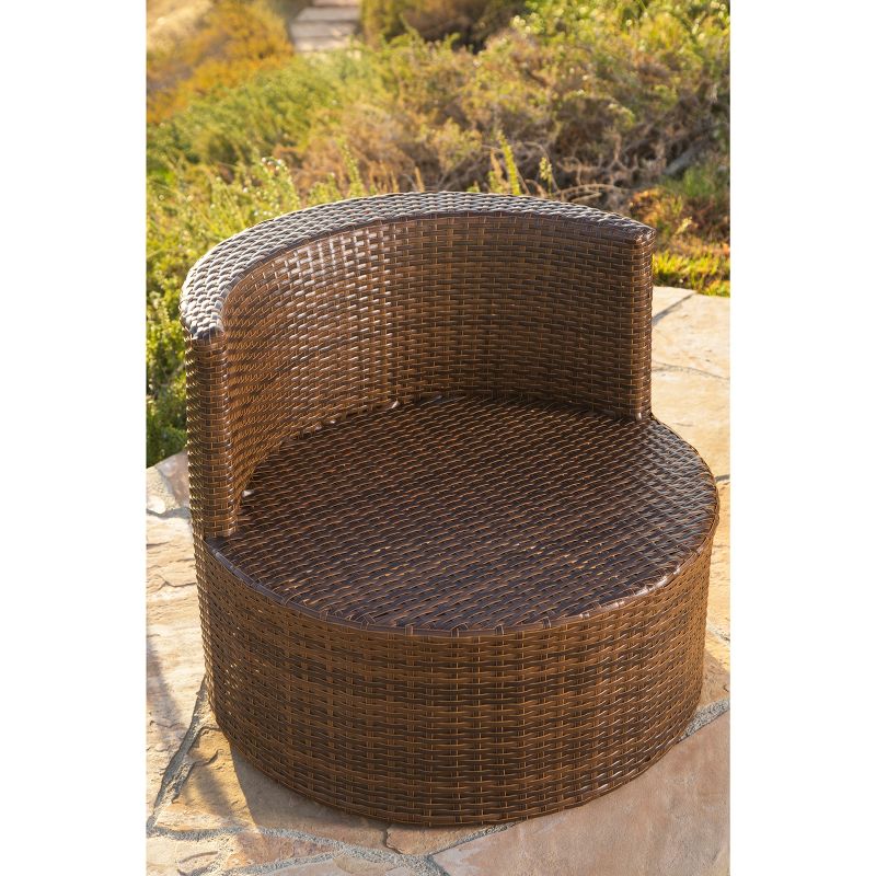 3pc Manchester Outdoor Wicker Patio Chat Set Brown - Abbyson Living