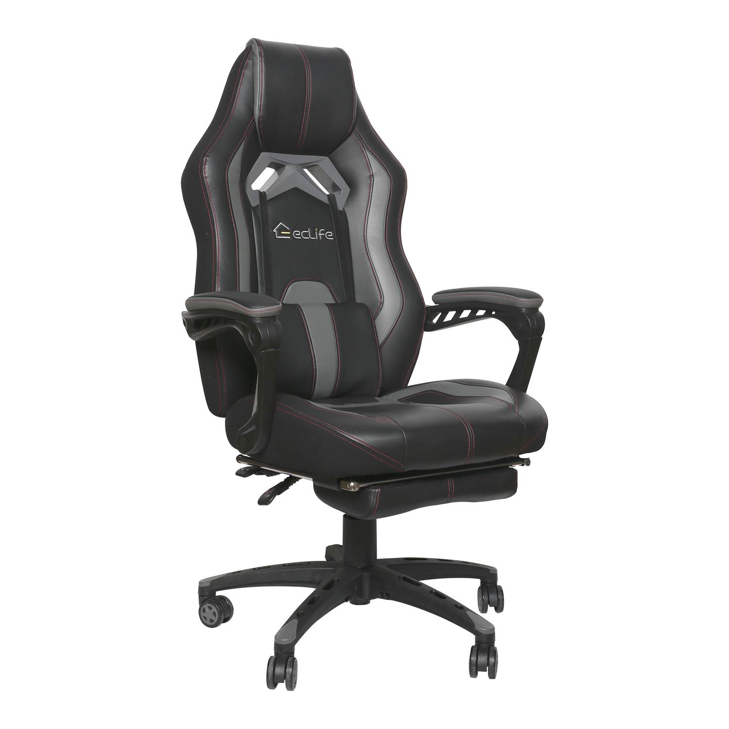 Ergonomic Gaming Chair, Home Office Computer Game Chair, Height Adjustment Recliner 360&deg; Swivel Rocker With Retractable Padded Footrest And Lumbar Pillow E-Sports Chair Super High-back Computer Chair
