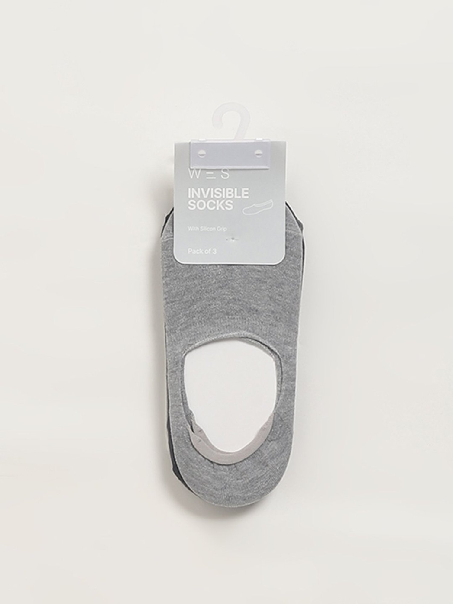 WES Lounge by Westside Grey No-Show Socks - Pack of 3