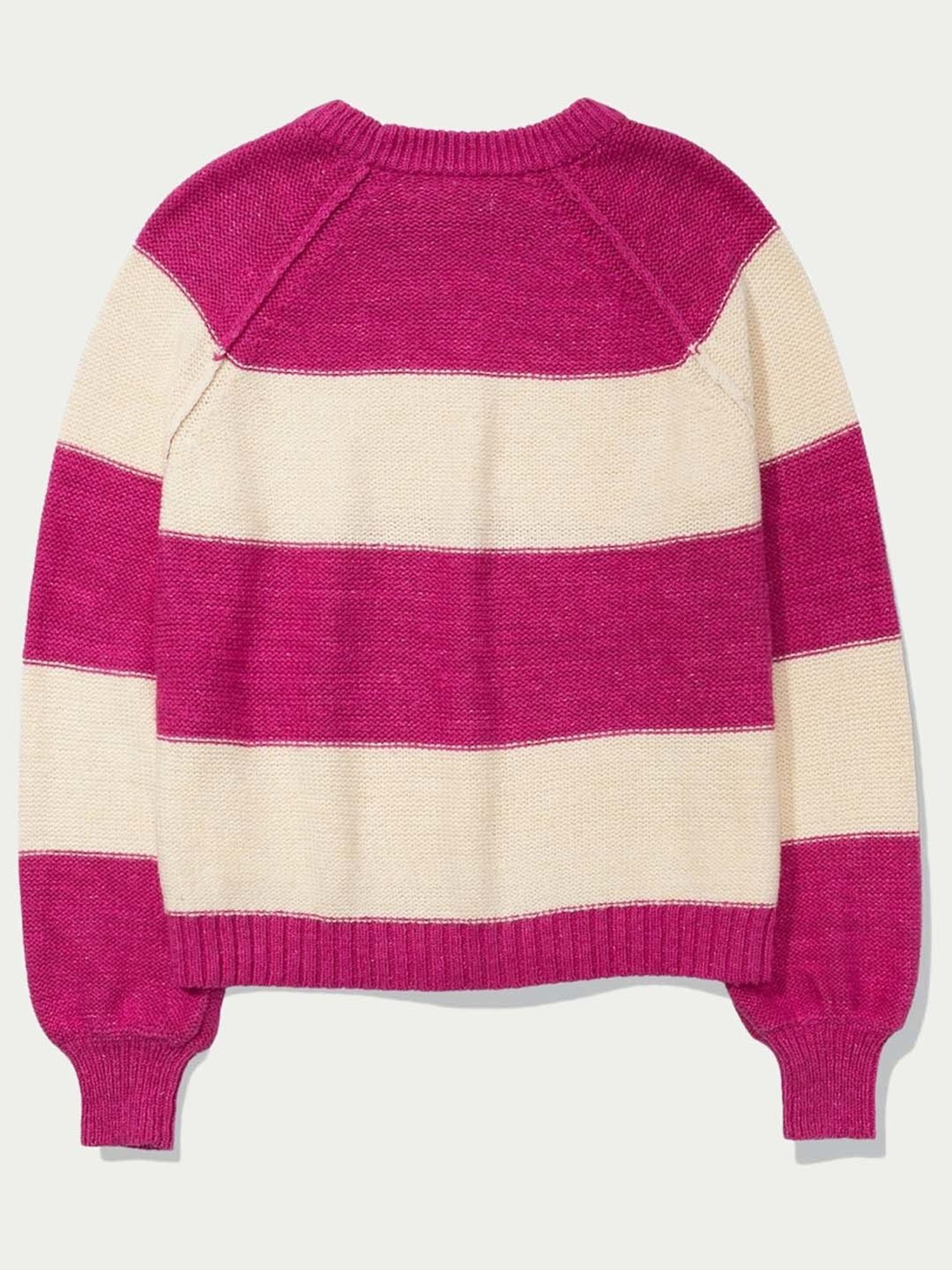 American Eagle Outfitters Pink & Cream Cotton Color-Block Sweater