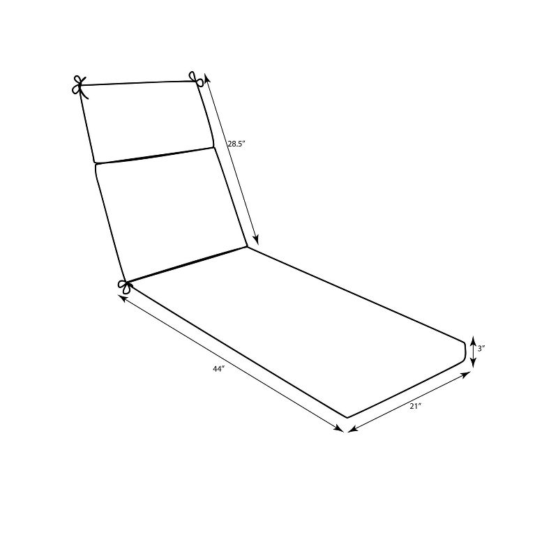 Setra Stone Chaise Lounge Outdoor Cushion Black - Pillow Perfect