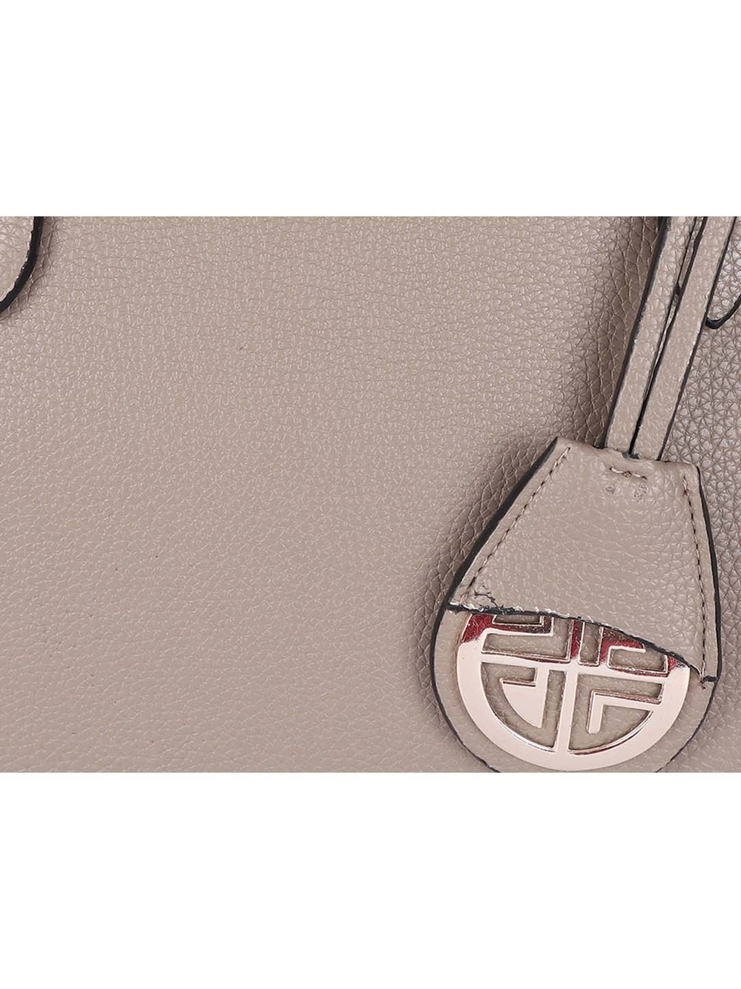 Carlton London Taupe Solid Medium Shoulder Handbag