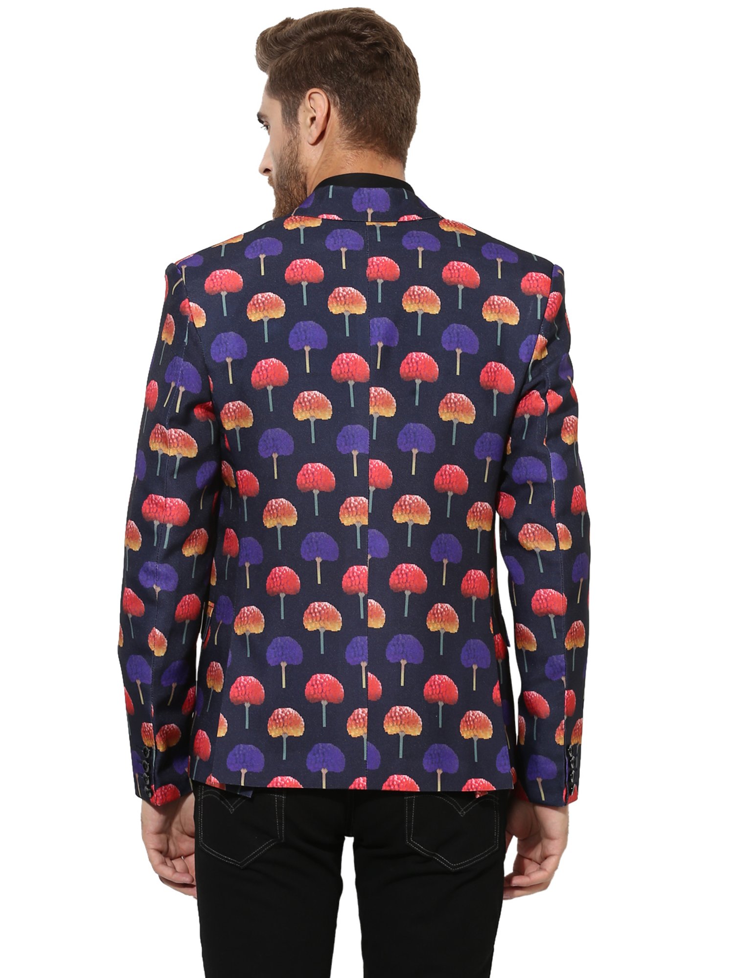 Hangup Plus Multicolor Regular Fit Printed Blazer