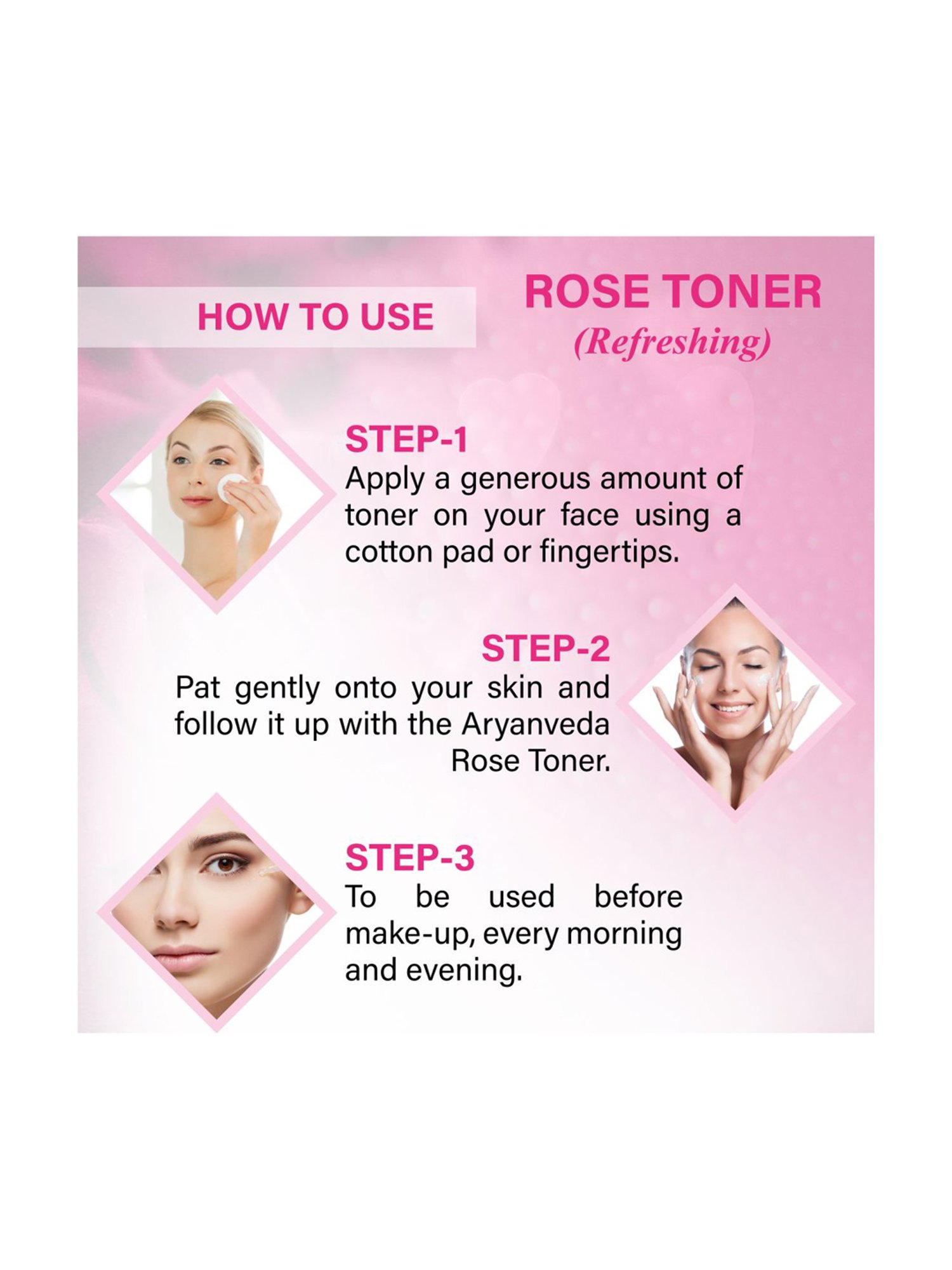 Aryanveda Rose Toner For Refreshing (Pack of 3)