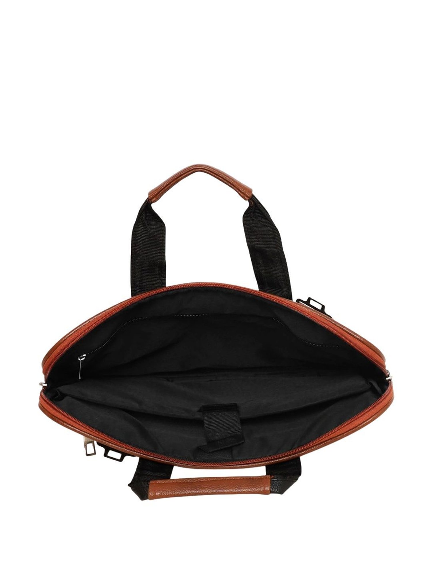 Priority Black & Tan Synthetic Large Messenger Bag