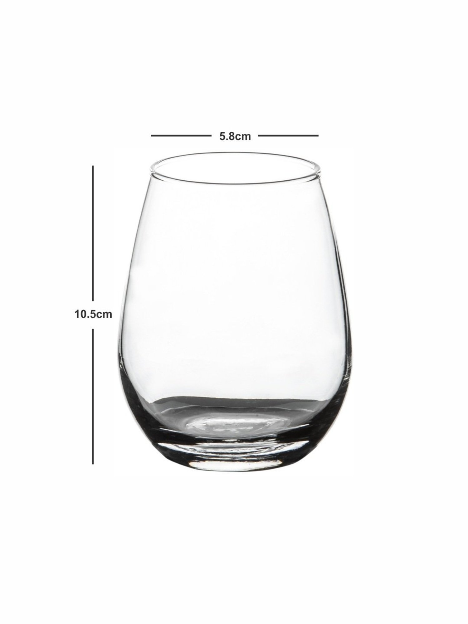 ROXX Transparent Glass Tumbler - Set of 6 (350ml)