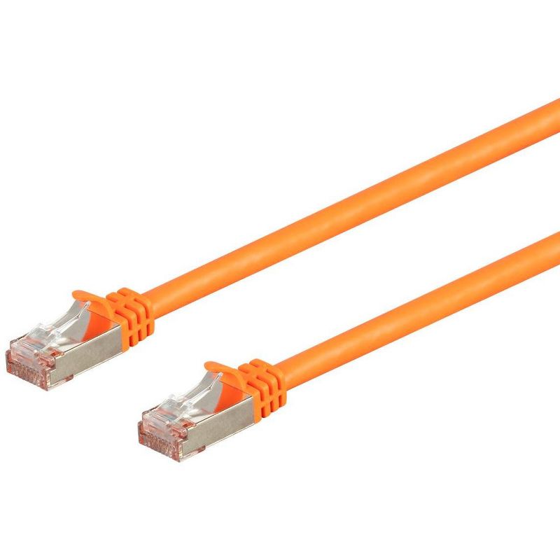 Monoprice Cat7 Ethernet Network Patch Cable - 2 feet - Orange | 26AWG, Shielded, (S/FTP) - Entegrade Series