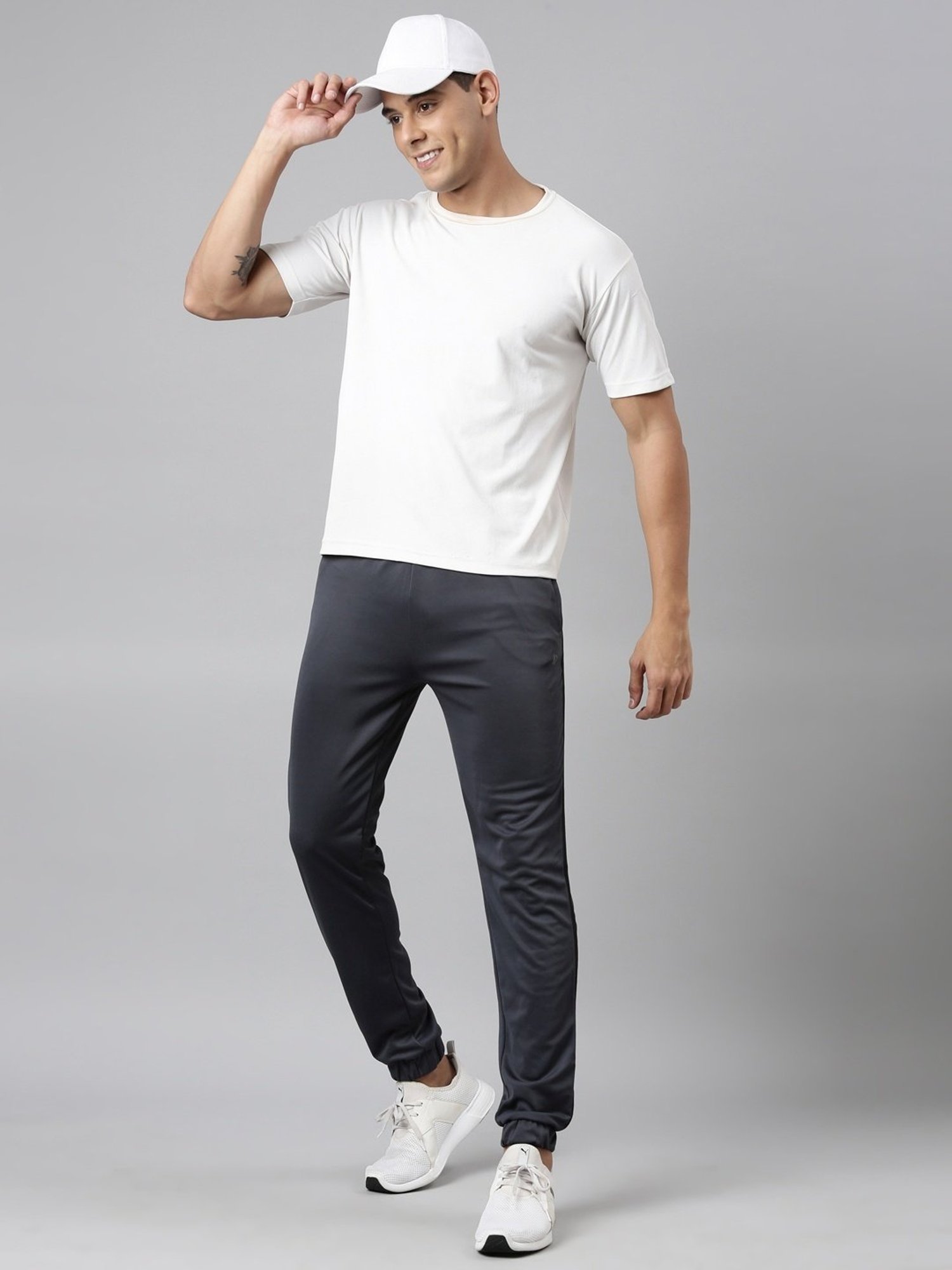 Dixcy Scott Originals Grey Cotton Regular Fit Sports Joggers