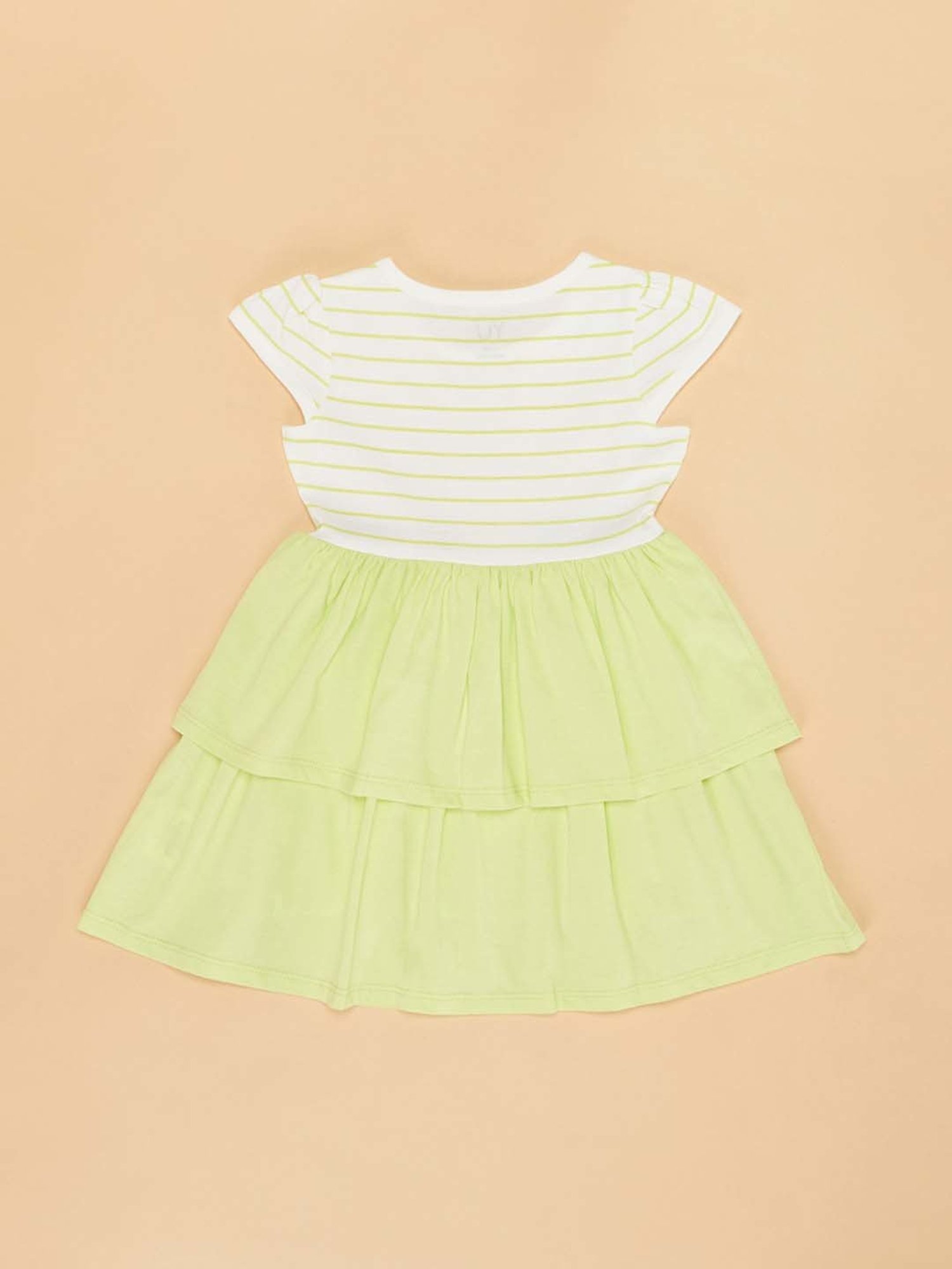 YU by Pantaloons Kids White & Purple Cotton Printed Dress