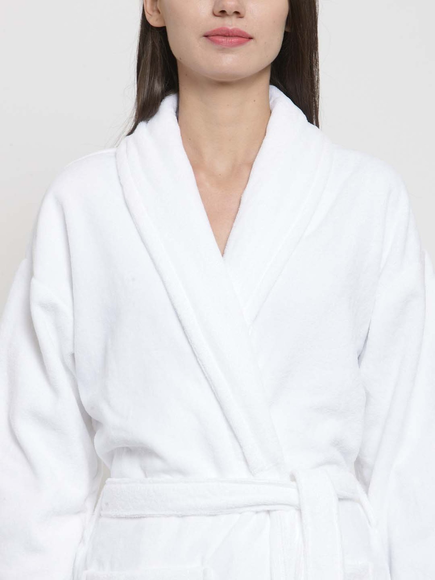 Trident White Diamond Cotton 350 GSM Bathrobe