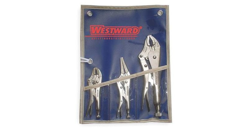 WESTWARD 1ECF5 Locking Pliers Set,5,6,10 In,3 Pc