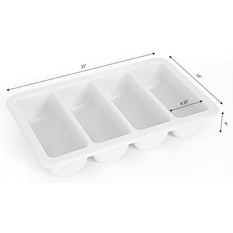 Basicwise 4-Compartment Commercial Cutlery Holder