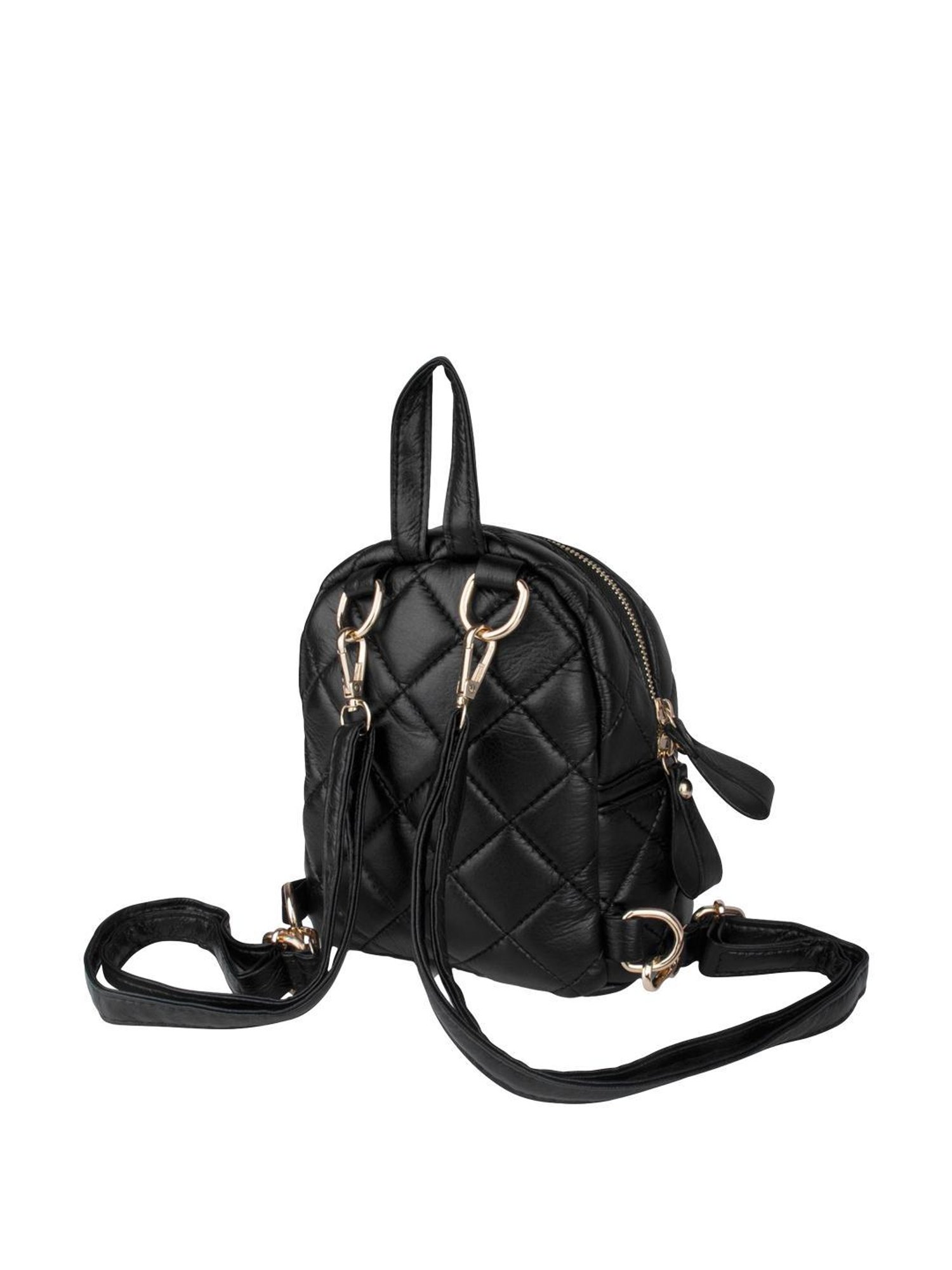 Angeline Black PU Small Backpack
