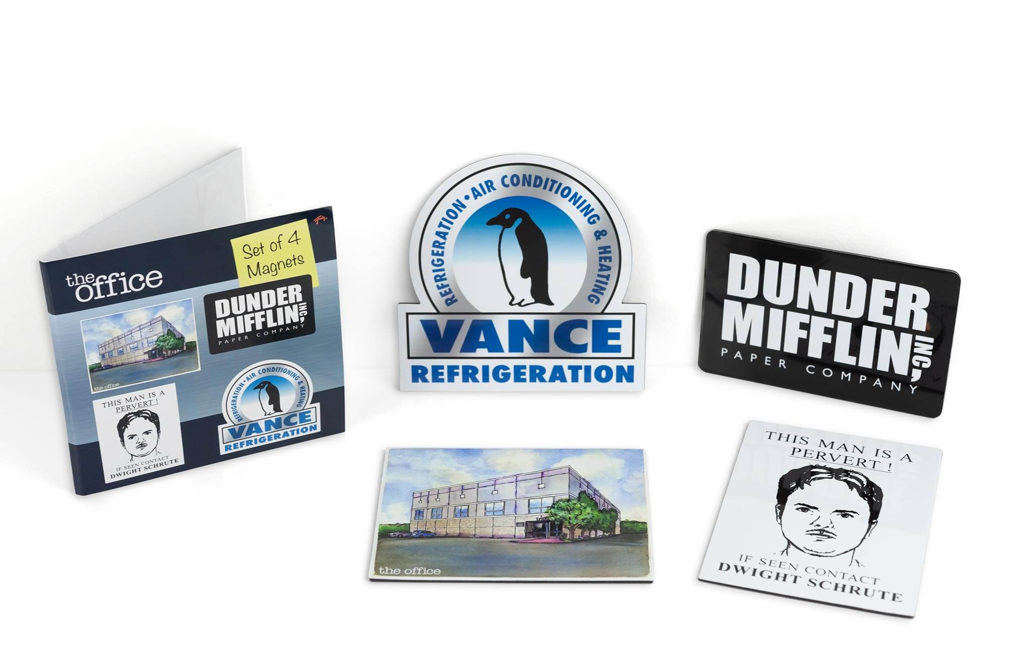The Office Fridge Magnet Set - 4pcs Cool 4x3 Inches Flat Refrigerator Magnets
