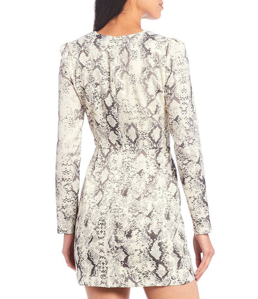 Laundry by Shelli Segal Ruffle Front Stretch Crepe Faux Wrap Dress