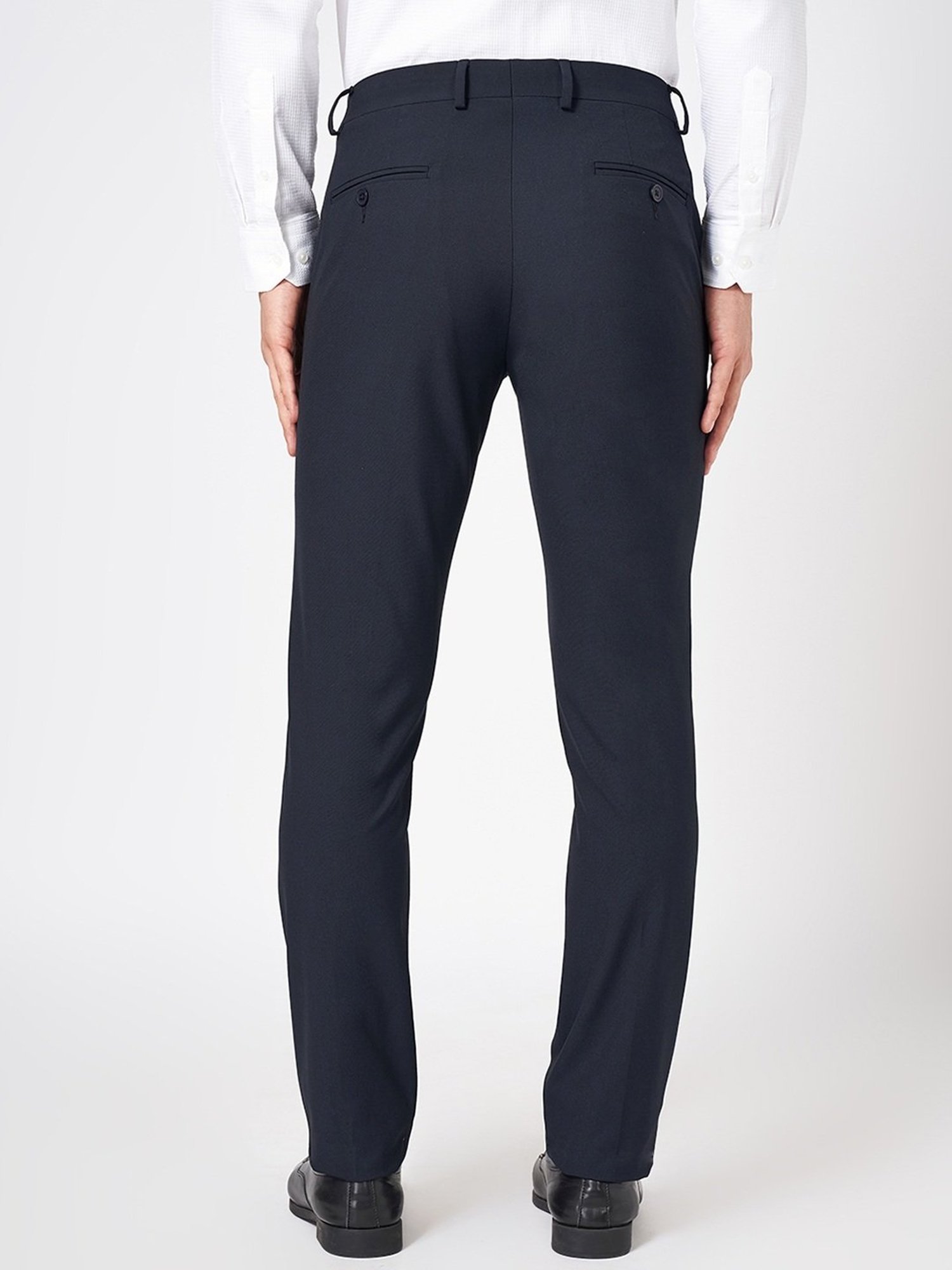 Peregrine By Pantaloons Navy Slim Fit Trousers