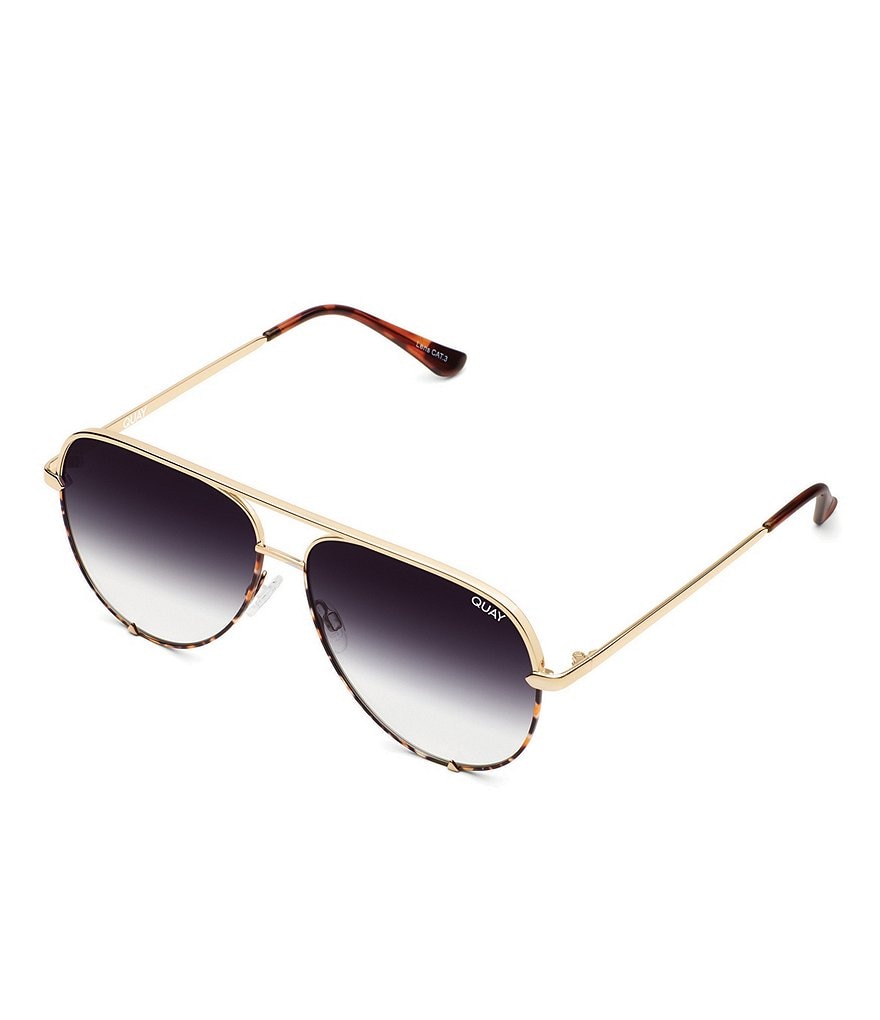 Quay Australia High Key Mini Rimless Aviator Sunglasses