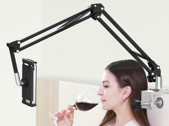 Cell Phone Holder, Phone Clip Holder Clamp for Desk,Universal Phone Stand Holder Mount Flexible 360&deg; Rotation,Long Arm Bracket for 3.5-10.6 inches Phones Mobile Stand for Bed, Office, Kitchen