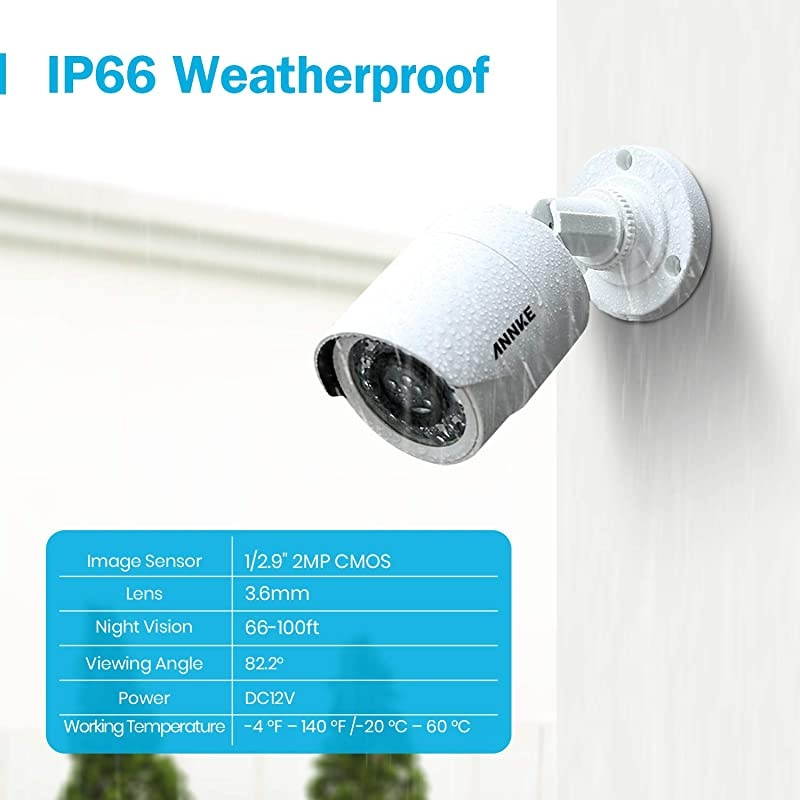 5MP Lite 8CH Security Surveillance Camera System H.265+ Wired DVR and (8) X 1080p HD Weatherproof CCTV Camera, 100 ft Night Vision, Easy Remote Access, 1 TB Hard Drive &ndash; E200