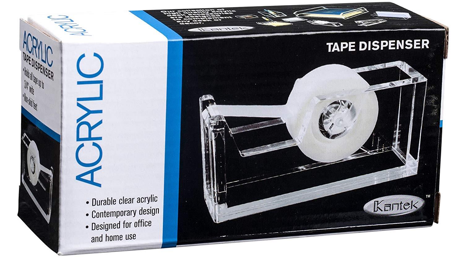 Kantek Acrylic Tape Dispenser, 2 3/4 x 6 x 1 3/4 Inches, Clear (AD60)