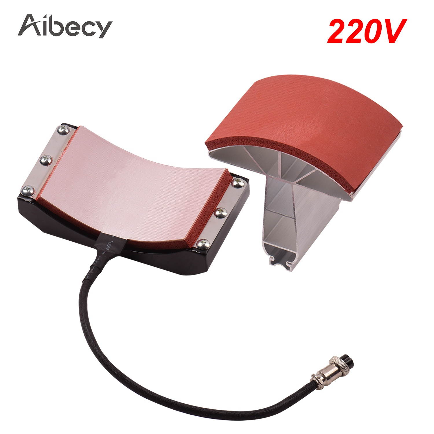 Aibecy Hat Cap Press Mat Pad Heating Transfer Attachment Silica Gel 5.5x3 Inch 220V for Heat Press Machine Hat Heating Machine