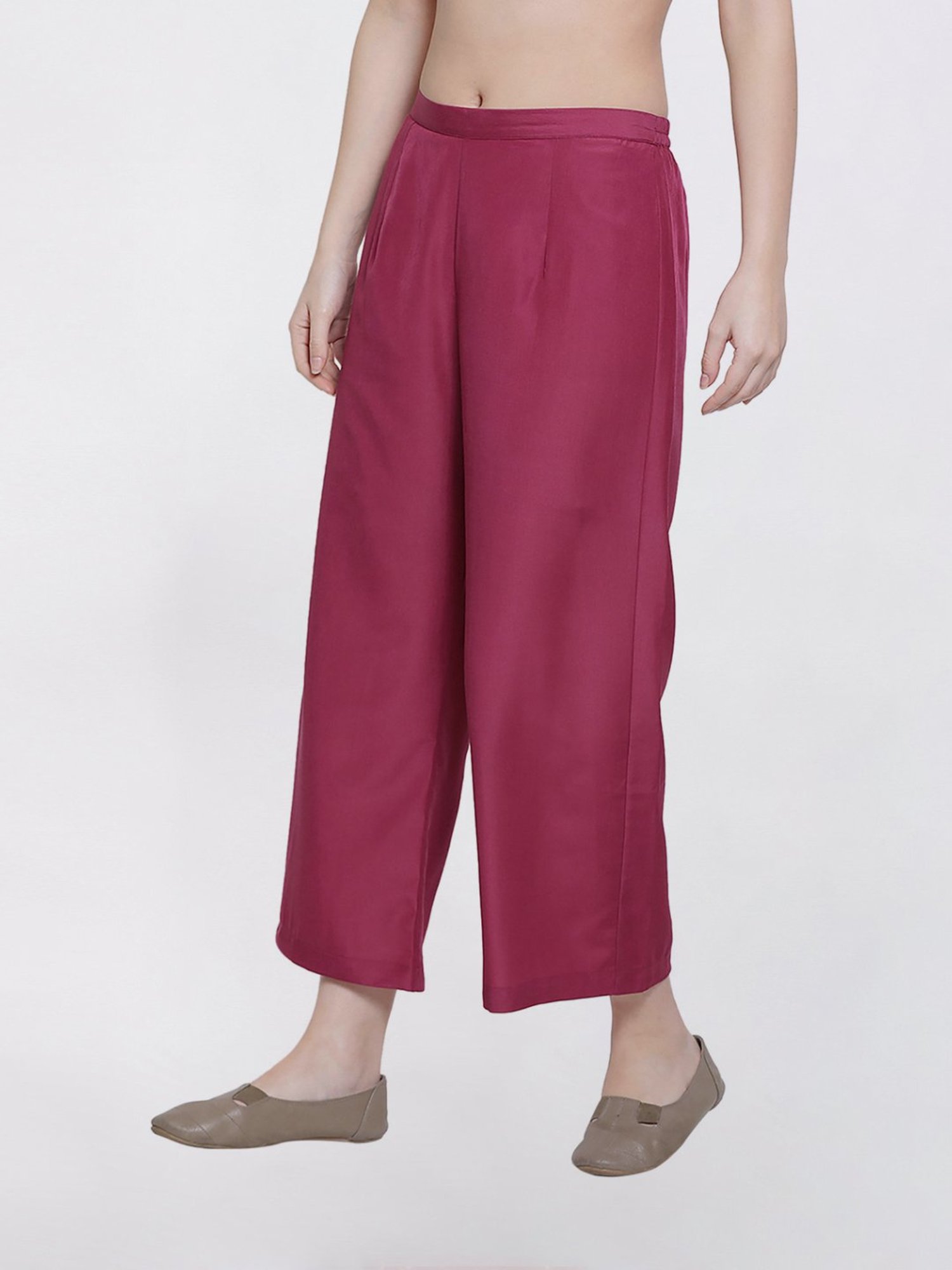 Office & You Pink Straight Fit Palazzos