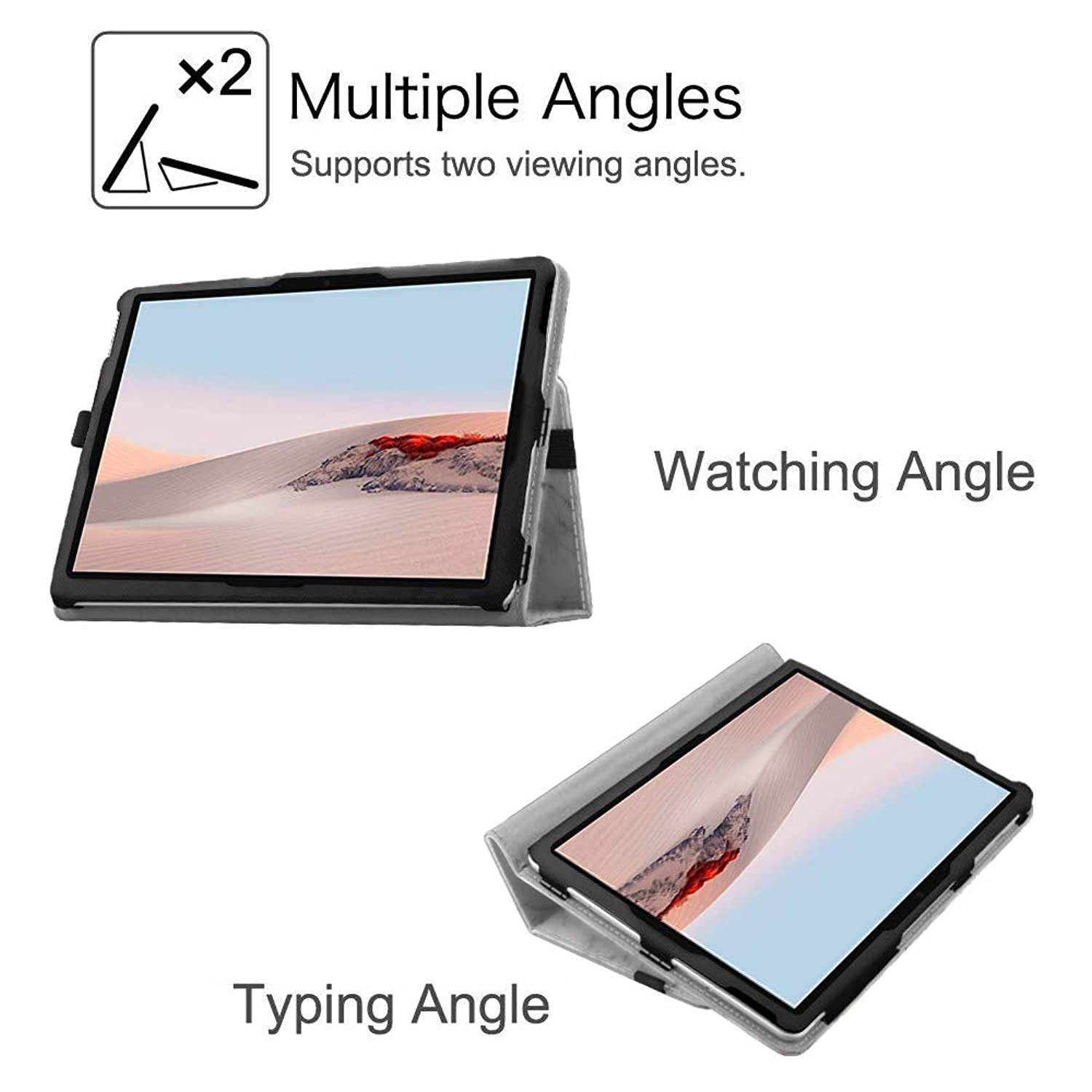 Fintie Protective Case for Microsoft Surface Go 2 (2020) / Surface Go (2018) 10 Inch Tablet - Premium Vegan Leather Folio Stand Cover with Stylus Holder, Compatible with Type Cover Keyboard (Marble)