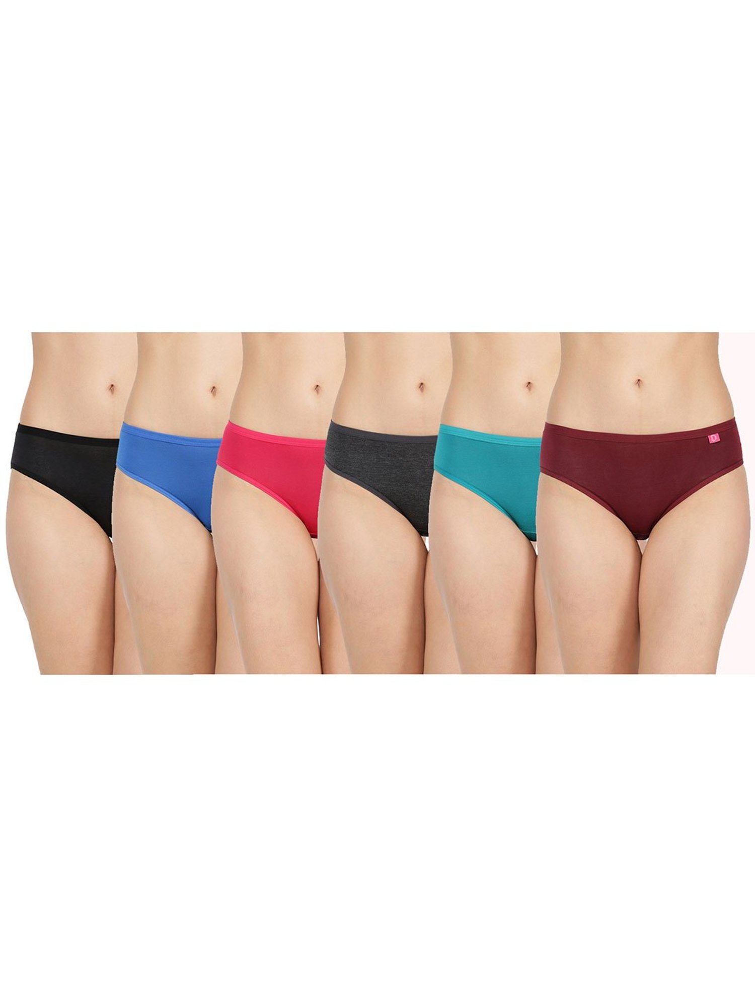 Dollar Missy Multicolor Cotton Hipster Panty (Pack  of 6)