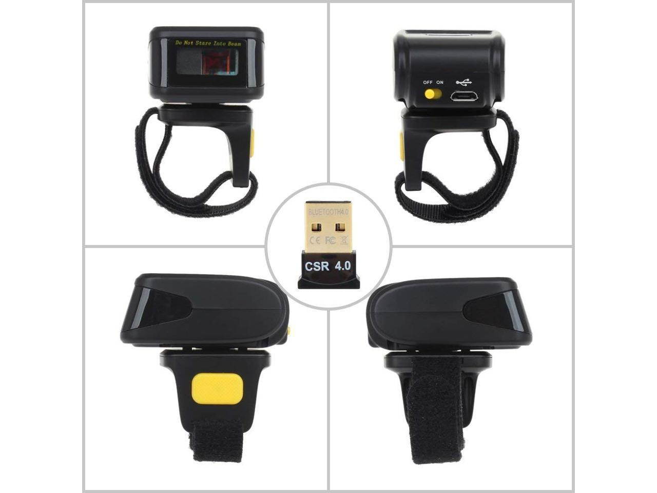 Mini Wireless 1D 2D QR Barcode Scanner Wearable Bluetooth 2D Bar Code Reader Ring Barcode Scanner