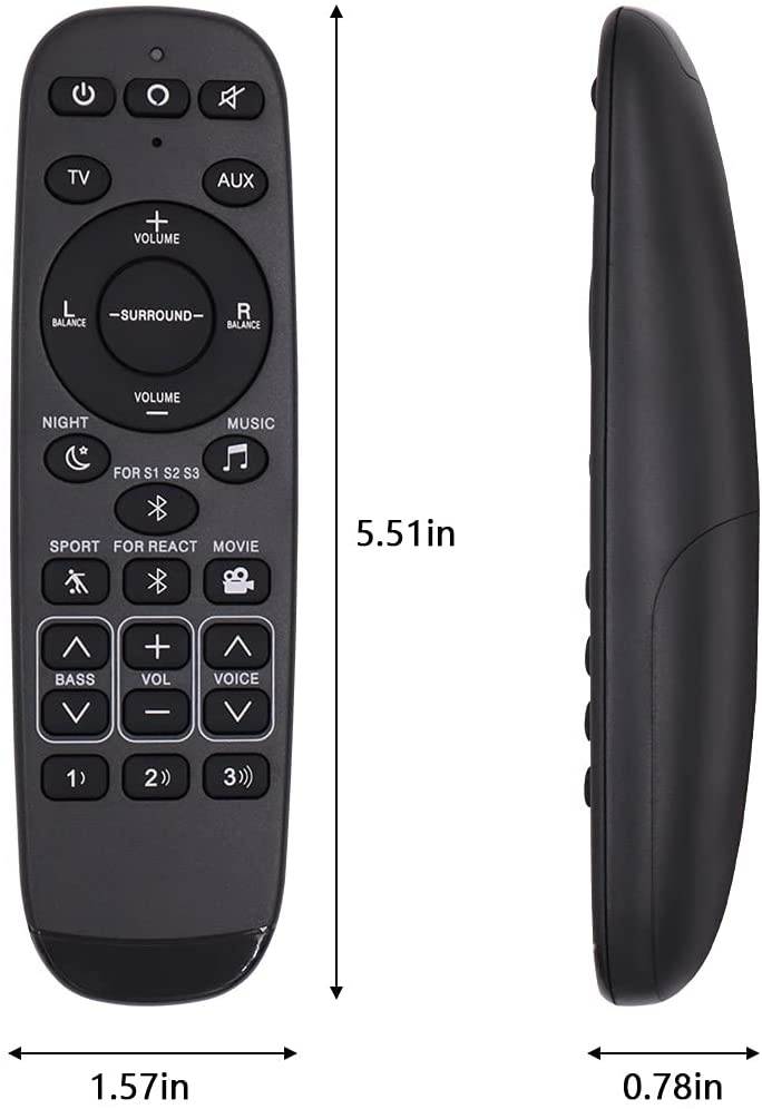 Universal Remote Control with Battery Fit for Polk Audio Ultra-Slim TV Soundbar RE6214-1 RE62141 RTRE62141 Signa S1 Signa S2 Signa S3