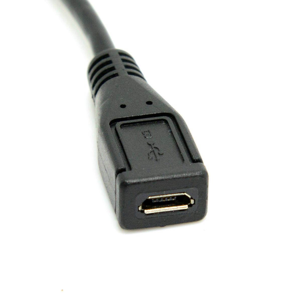 Down Direction 90 Degree Angled Micro USB 2.0 5Pin Male Female Extension Cable
