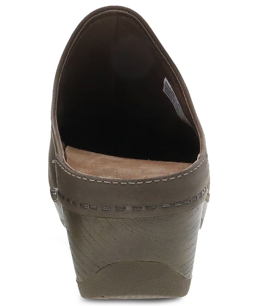 Dansko Melody Burnished Leather Slip-On Open Back Clogs