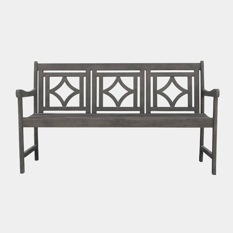 Renaissance 3pc Wood Extendable Outdoor Patio Dining Set - Gray - Vifah