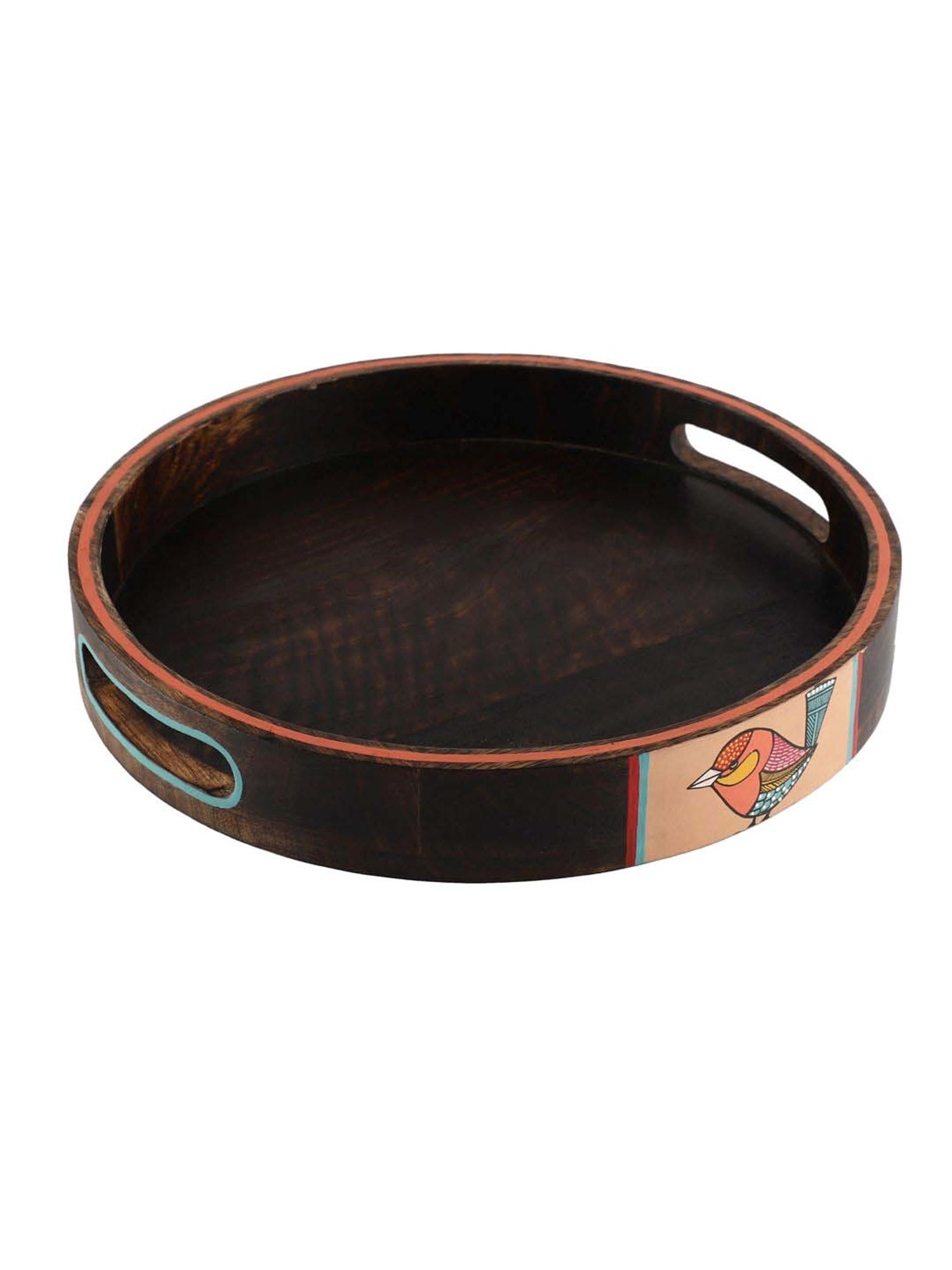 VarEesha Chiraiya Brown Mango Wood Round Tray