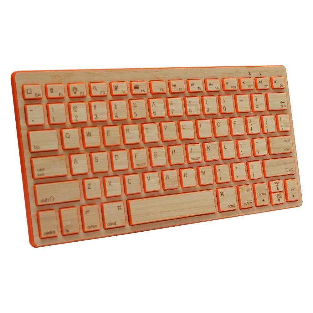 Impecca KBB78BTO Bamboo Bluetooth Keyboard - Orange