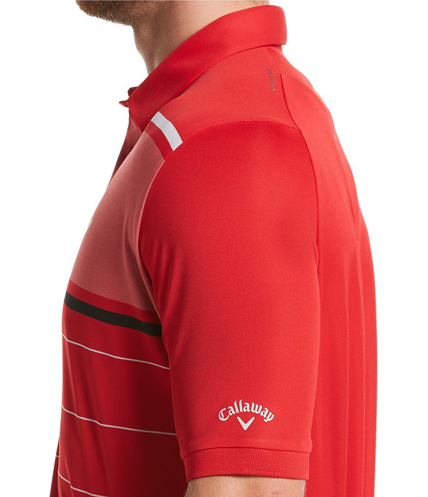 Callaway Short-Sleeve Yarn Dyed Engineered Stripe Swing Tech&trade; OptiDri&trade; Golf Polo
