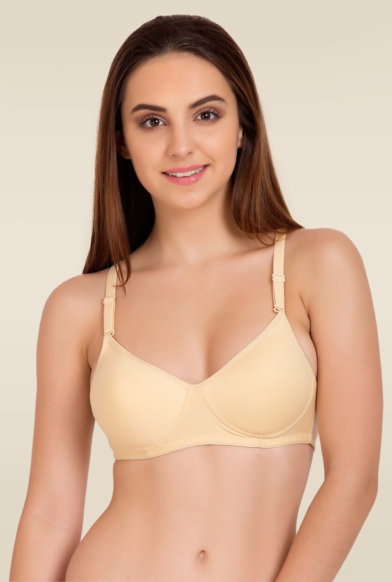 Tweens Beige Non Wired Padded T Shirt Bra